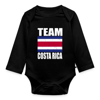 Équipe Costa Rica Football - Body Bébé bio manches longues - noir - Devant