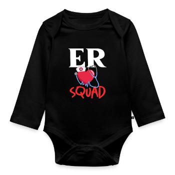 Emergency Room Emergency Nurse First Aid - Organic Longsleeve Baby Bodysuit - black - Front