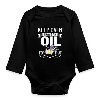 Ätherische Öl Diffusor Aromatherapie Pflanzen - Baby Bio-Langarm-Body - Schwarz - Vorne