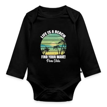 Life Beach Trouvez votre Wellte Pura Vida Latin - Body Bébé bio manches longues - noir - Devant