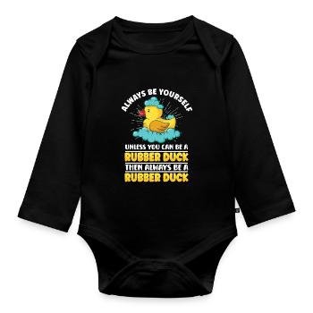Rubber Duck Ducks Bird Hunt Duck lover Gift Idea - Baby Bio-Langarm-Body - Schwarz - Vorne