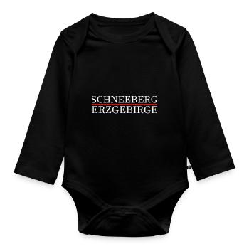 Schneeberg Erzgebirge - Baby Bio-Langarm-Body - Schwarz - Vorne