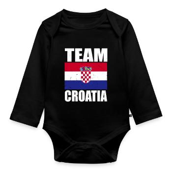 Team Croatia Football - Organic Longsleeve Baby Bodysuit - black - Front
