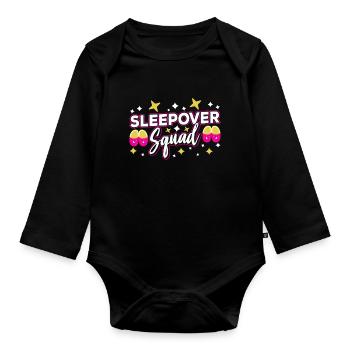 Overnight group overnight stay Sweet - Organic Longsleeve Baby Bodysuit - black - Front