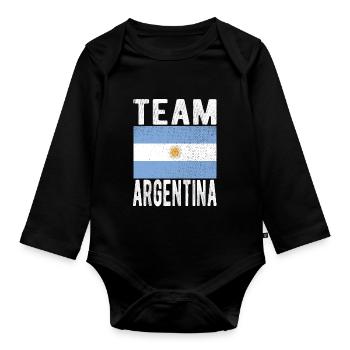 ARGENTINA flag - Organic Longsleeve Baby Bodysuit - black - Front
