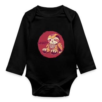 Funny Sloth Creepy Horror Murderous Fa - Organic Longsleeve Baby Bodysuit - black - Front