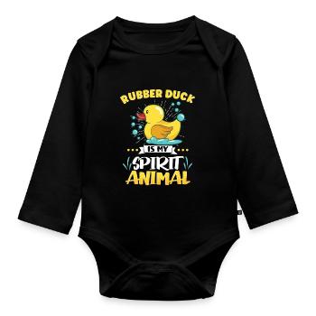 Rubber Duck Ducks Bird Hunt Duck lover Gift Idea - Organic Longsleeve Baby Bodysuit - black - Front