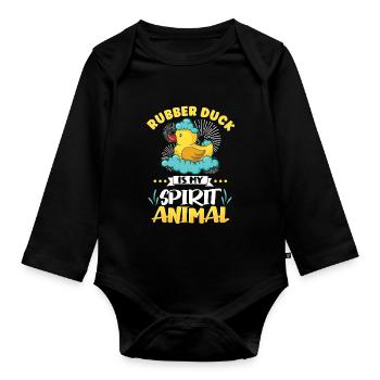 Rubber Duck Ducks Bird Hunt Duck lover Gift Idea - Organic Longsleeve Baby Bodysuit - black - Front