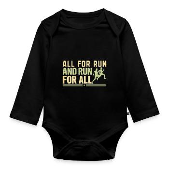 All for run and run for all - Organic Longsleeve Baby Bodysuit - black - Front