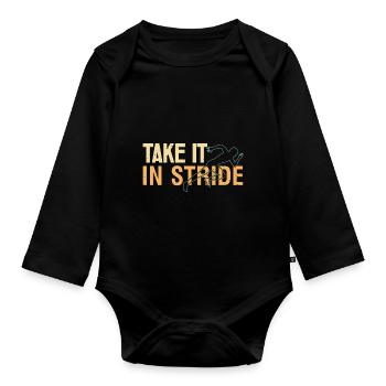 Run Runners Take it in Stride - Organic Longsleeve Baby Bodysuit - black - Front