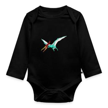 Pteranodon Dinosaur Enfants Dino Cadeau - Body Bébé bio manches longues - noir - Devant