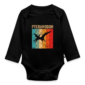 Pteranodon Dinosaur Enfants Dino Cadeau - Body Bébé bio manches longues - noir - Devant