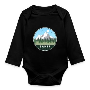 Randonnée souvenir du parc national Banff de l’Alberta - Body Bébé bio manches longues - noir - Devant