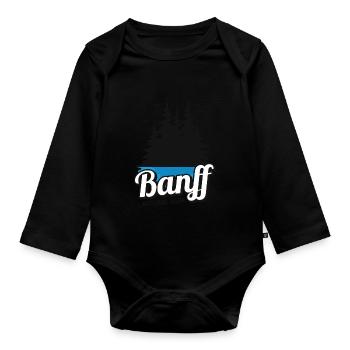 Banff Camping National Park Alberta Canada Souveni - Body Bébé bio manches longues - noir - Devant