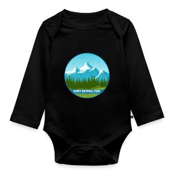 Parc national Banff Canada Alberta Souvenir Randonnée pédestre - Body Bébé bio manches longues - noir - Devant