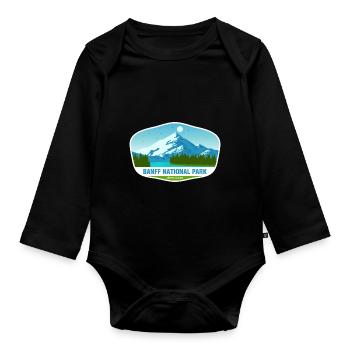 Parc national Banff Canada Alberta Souvenir Randonnée pédestre - Body Bébé bio manches longues - noir - Devant