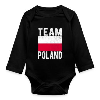 Drapeau de la Pologne - Body Bébé bio manches longues - noir - Devant