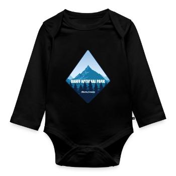 Parc national du Canada Alberta Banff Souvenir Randonnée - Body Bébé bio manches longues - noir - Devant
