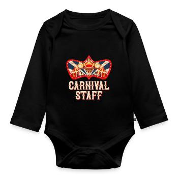 Célébration de la tenue d’anniversaire du cirque personnel du carnaval - Body Bébé bio manches longues - noir - Devant