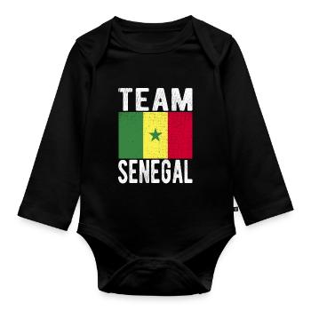 Drapeau du Sénégal - Body Bébé bio manches longues - noir - Devant