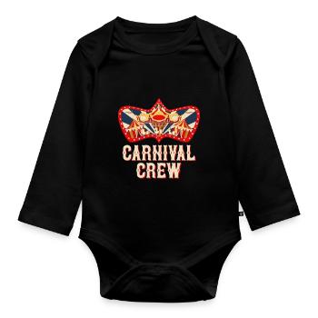 Karneval Crew Zirkus Geburtstag Outfit Feier Karne - Baby Bio-Langarm-Body - Schwarz - Vorne