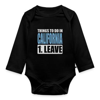 Mème californien - Body Bébé bio manches longues - noir - Devant