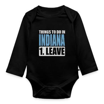 Mème de l’Indiana - Body Bébé bio manches longues - noir - Devant