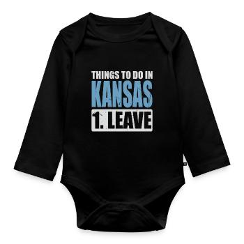 Mème du Kansas - Body Bébé bio manches longues - noir - Devant
