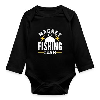 Magnet Fishing Team Magnet Fishing Magnet Pêcheurs - Body Bébé bio manches longues - noir - Devant