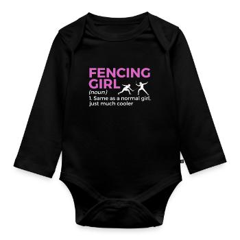 Fencing épée fencing duel gift idea - Organic Longsleeve Baby Bodysuit - black - Front