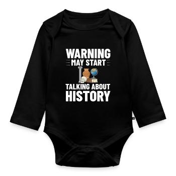 History Teacher Lesson Professor Historian - Organic Longsleeve Baby Bodysuit - black - Front