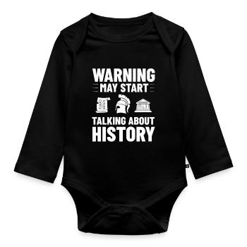 History Teacher Lesson Professor Historian - Organic Longsleeve Baby Bodysuit - black - Front