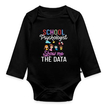 Schulpsychologe Schulpsychologie Psychologie - Baby Bio-Langarm-Body - Schwarz - Vorne