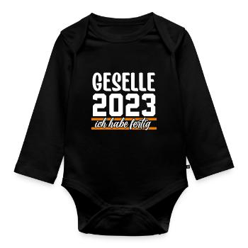 Geselle 2023 Gesellenprüfung - Baby Bio-Langarm-Body - Schwarz - Vorne