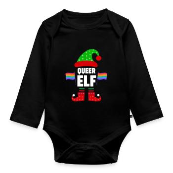 Weinachten Weihnachtself LGBTQ Queer Elf Elfen - Baby Bio-Langarm-Body - Schwarz - Vorne
