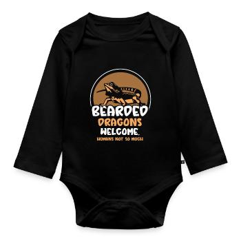 Bearded Dragons welcome humans not so much - Baby Bio-Langarm-Body - Schwarz - Vorne