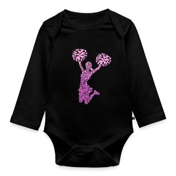 Cheerleading Cheerleader Girls Cheer - Organic Longsleeve Baby Bodysuit - black - Front