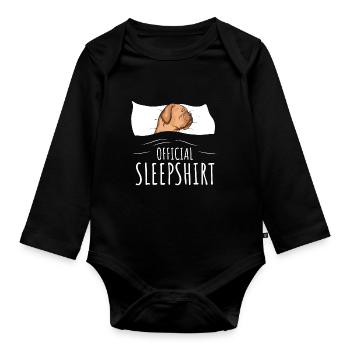 Dogue de Bordeaux Chemise de couchage pour chien - Body Bébé bio manches longues - noir - Devant