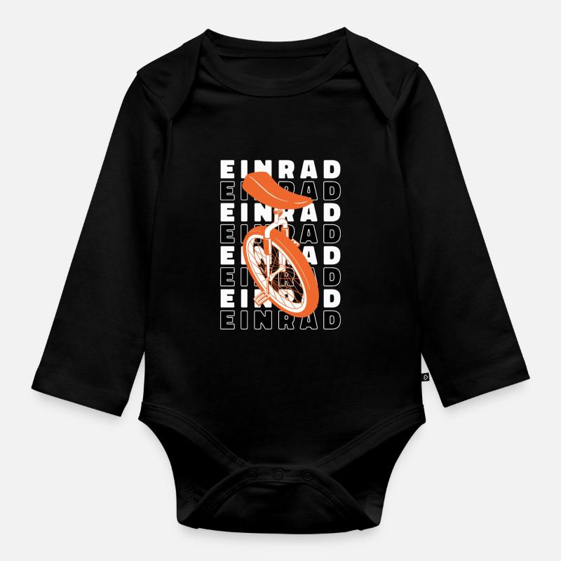 Einrad Einradfahrer Einradfahrrad Einrad - Baby Bio-Langarm-Body - Schwarz