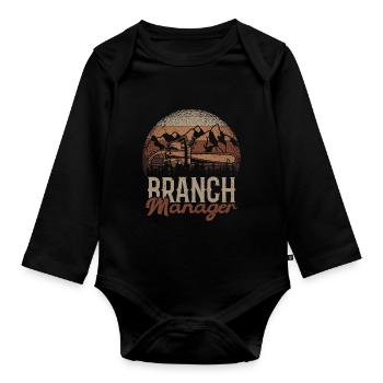 Branch Manager Zweige Äste Förster Forstwirt - Baby Bio-Langarm-Body - Schwarz - Vorne