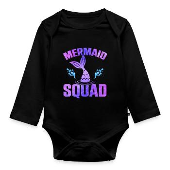 Mermaid Squad Mythical Creature Fin Mermaid - Body Bébé bio manches longues - noir - Devant