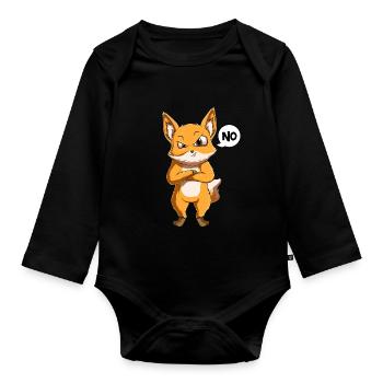 Fuchs Kinder Jungen - Baby Bio-Langarm-Body - Schwarz - Vorne