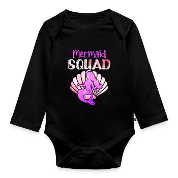 Mermaid Squad Mythical Creature Fin Mermaid - Body Bébé bio manches longues - noir - Devant