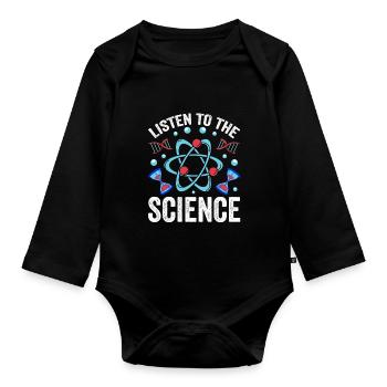 Écoutez Science Scientists Science - Body Bébé bio manches longues - noir - Devant