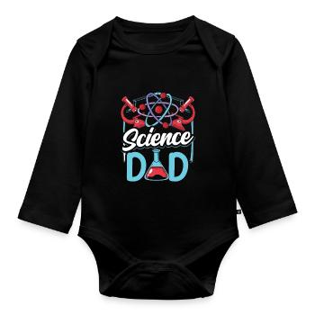 Science Papa Science Team Scientifiques - Body Bébé bio manches longues - noir - Devant