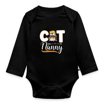 Dog Seated Dog Puppy Dog Sitter Dog Sitter - Organic Longsleeve Baby Bodysuit - black - Front