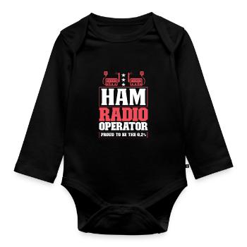 Amateur radio operator Amateur radio signal - Organic Longsleeve Baby Bodysuit - black - Front