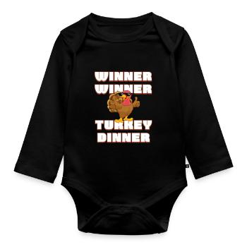 Winner Winner Turkey Dinner, Thanksgiving Gamer - Body Bébé bio manches longues - noir - Devant