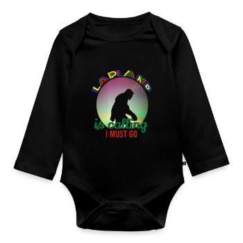 Lappland ruft an, ich muss gehen - Baby Bio-Langarm-Body - Schwarz - Vorne