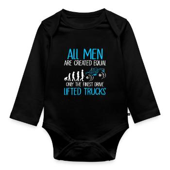 all women are created drive lifted trucks - Baby Bio-Langarm-Body - Schwarz - Vorne